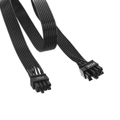 PCIe Cable for Corsair, 25 Inch 8 Pin PSU Male to 6+2 Pin GPU Male Power Cable for Thermaltake, ARESGAME Modular Power Supply (Black)