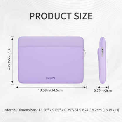 RAINYEAR Laptop Sleeve Case 13.3 Inch, Protective Portable Case with Front Pocket, Briefcase Handbag Laptop Bag Compatible with MacBook Air/Pro 13-13.3 inch, MacBook Pro 14 inch, Purple