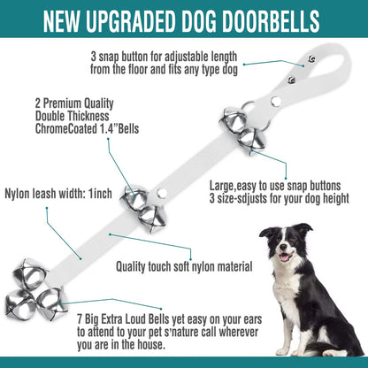 BLUETREE Dog Doorbells Premium Quality Training Potty Great Dog Bells Adjustable Door Bell Dog Bells for Potty Training Your Puppy The Easy Way - 7 Extra Large Loud 1.4 DoorBells