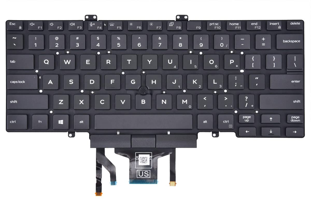 Replacement Keyboard for Dell Latitude 3400 5400 5401 5410 5411 7400 7410 Series Laptop with Backlit with Pointer US Layout（NOT Fit for Latitude 7400 2-in-1）