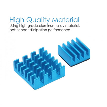 100 Pcs Heatsinks (Multi-Size&Multi-Color), Heatsink Kit with 3M 8810 Conductive Adhesive Tape Aluminum Heat Sink Copper Heat Sinks Cooler for Raspberry Pi 5/4/3/Zero VRM SSD 3D Printer