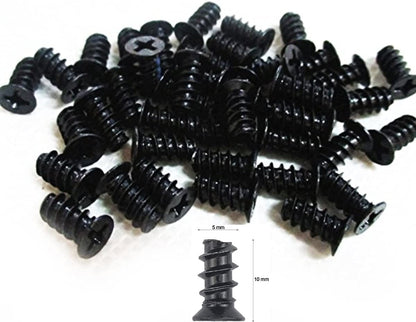 Persberg 100pcs Computer Cooling Fan Mount Screws, M5x10 Black - Fits 70mm to 140mm Fans