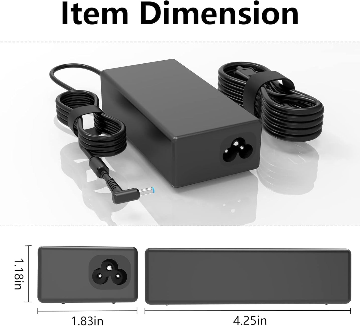 65-W-Netzteil passend für HP-Laptops, Smart Blue Tip Power Adapter 