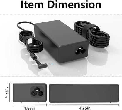 65-W-Netzteil passend für HP-Laptops, Smart Blue Tip Power Adapter 
