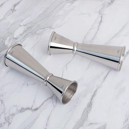 Briout Jigger für Barkeeper, Doppel-Cocktail-Jigger aus japanischem Premium-Edelstahl 304, 2 oz und 1 oz, mit innenliegenden Messskalen 