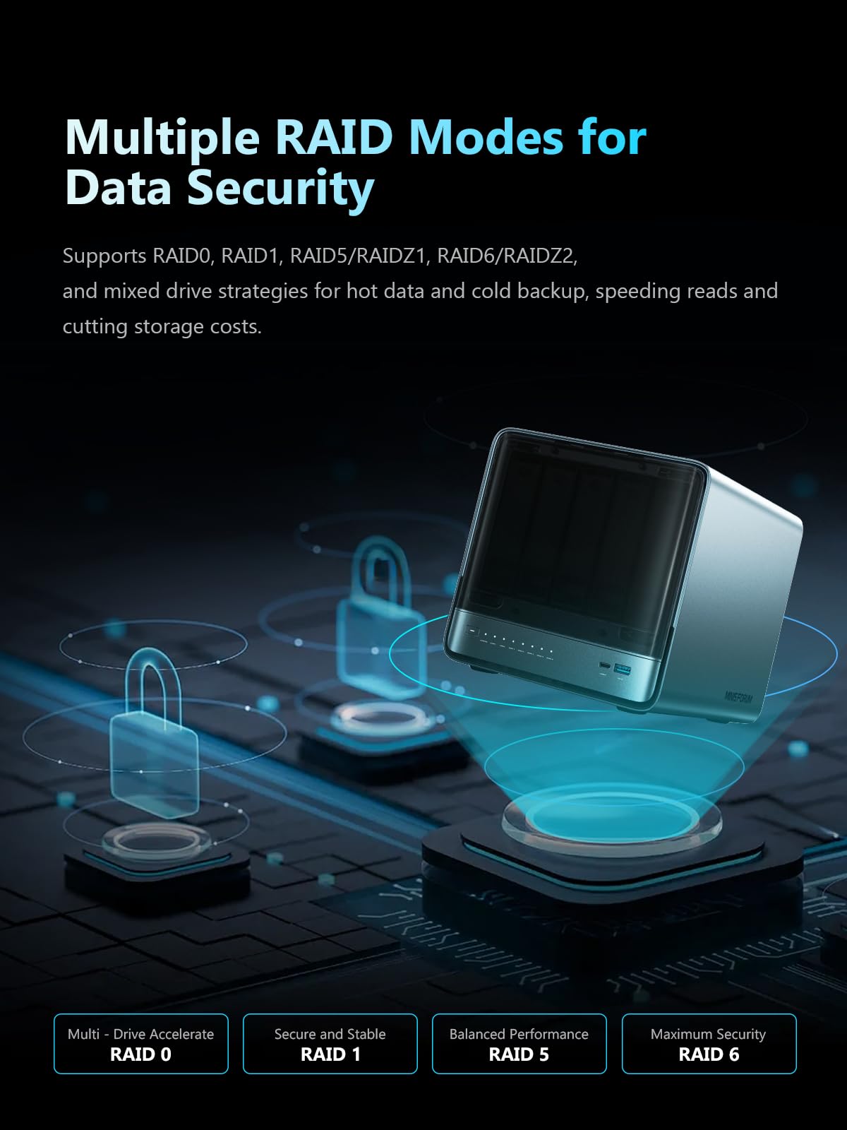 MINISFORUM N5 Pro-P370 5-Bay Desktop NAS(0+128GB), AMD Ryzen AI 9 HX Pro 370 12C/24T Up to 5.1GHz, 10GbE+5GbE, 3× M.2/U.2, OCuLink, HDMI/2 x USB4 4K 144Hz, PCIe ×16, MinisCloud OS