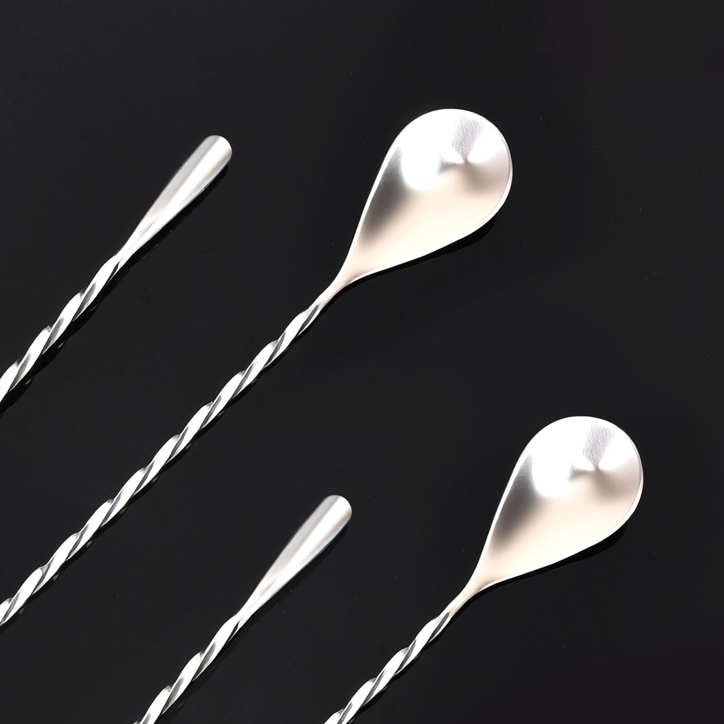 Muaoush 2 Pack Bar Spoon, Cocktail Stirrers, Long Spoons for Stirring, 12 Inch Professional Spiral Stir Spoon for Bartenders, Home Bar Mixing Cocktail Making (304 Grade)