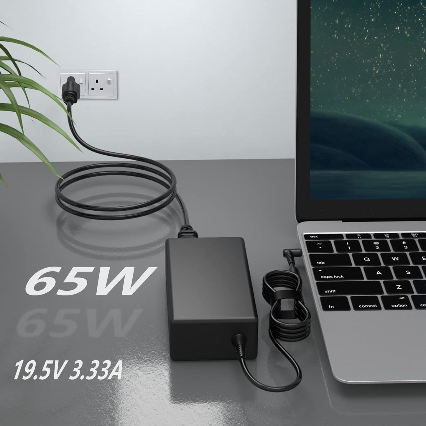 65-W-Netzteil passend für HP-Laptops, Smart Blue Tip Power Adapter 