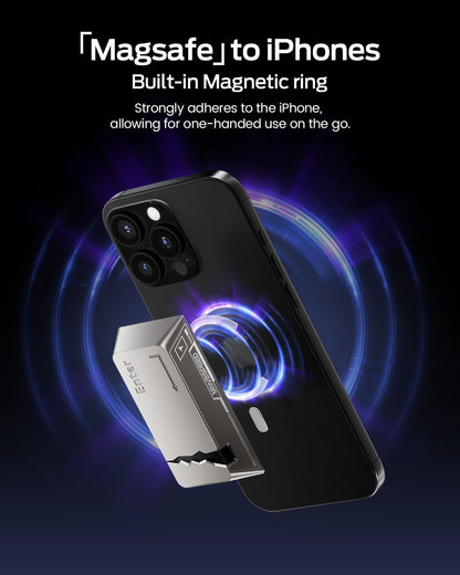 MOVE SPEED 512GB Portable SSD with Apple Find My Tracking & Magnetic Suction - 2060MB/s Read, iPhone 15/16/PC Compatible, Zinc Alloy Ultra-Light Design