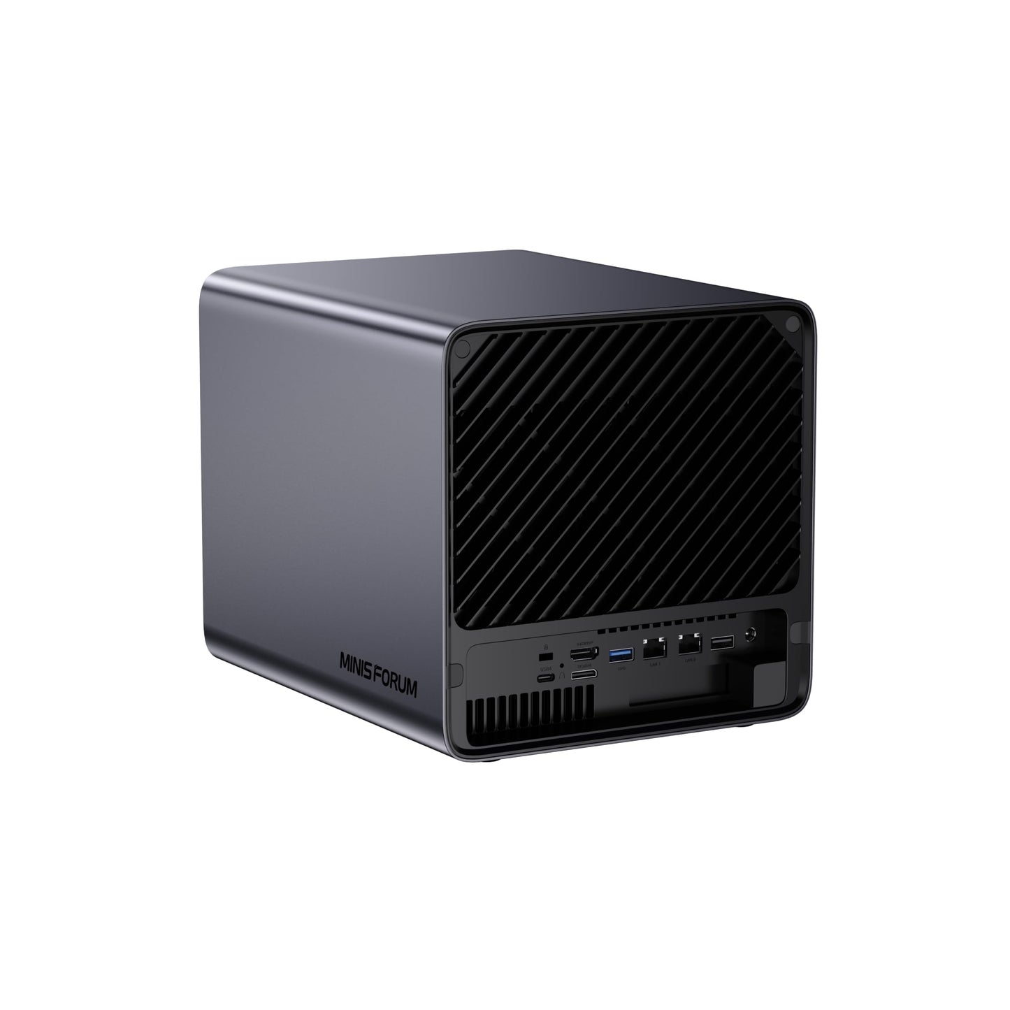 MINISFORUM N5 Pro-P370 5-Bay Desktop NAS(0+128GB), AMD Ryzen AI 9 HX Pro 370 12C/24T Up to 5.1GHz, 10GbE+5GbE, 3× M.2/U.2, OCuLink, HDMI/2 x USB4 4K 144Hz, PCIe ×16, MinisCloud OS
