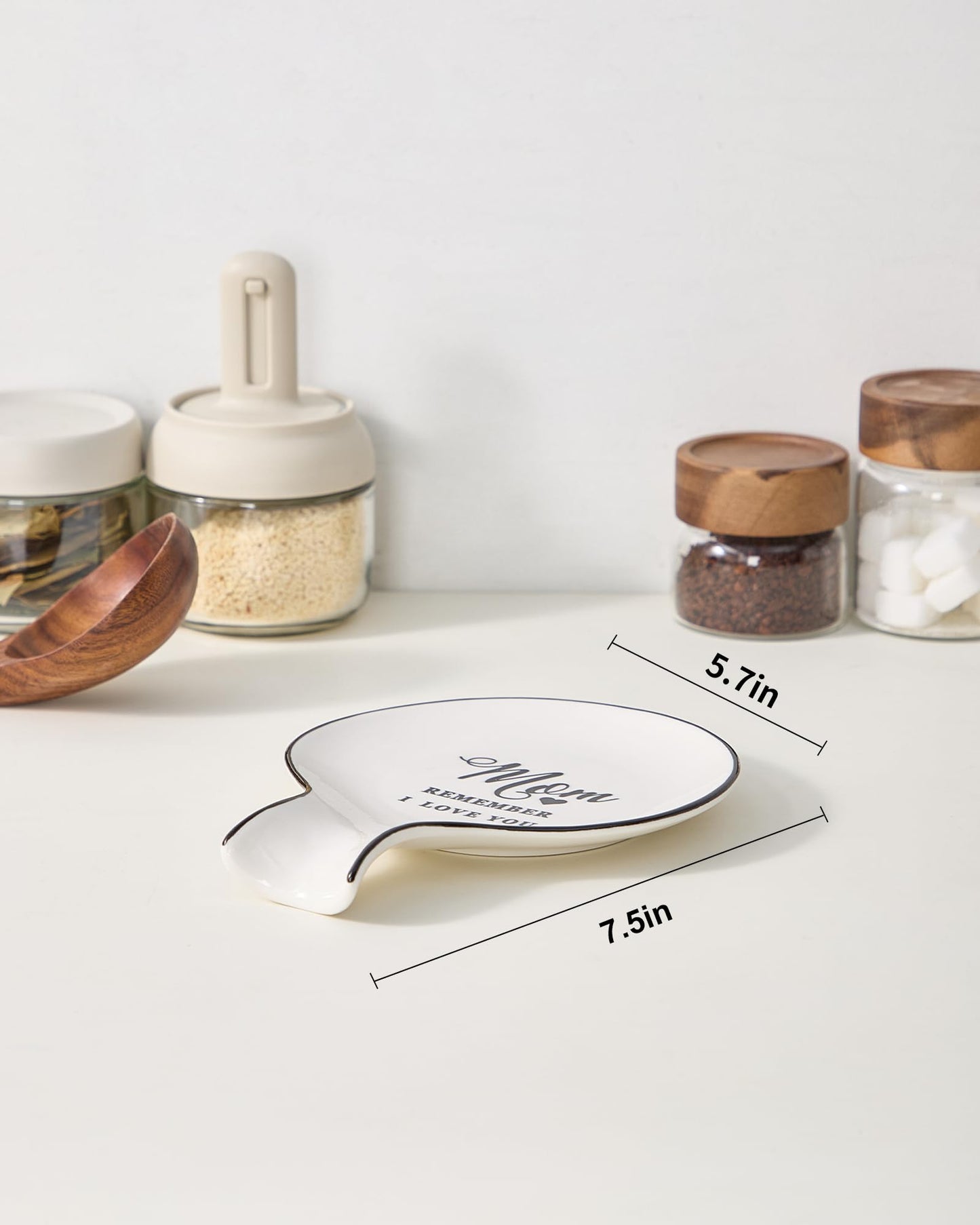 Löffelablage aus Keramik, Kochlöffelhalter für Küchenarbeitsplatte/Herd/Esstisch, modernes Landhausdekor, groß (blau) 