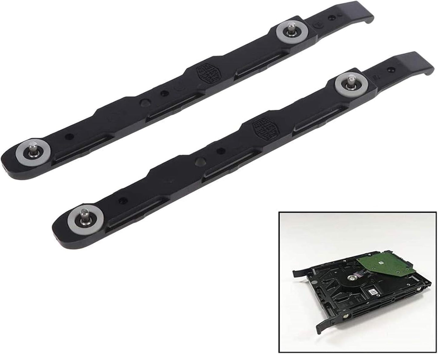 8 Pack Chassis Hard Drive Mounting Plastic Rails,Black