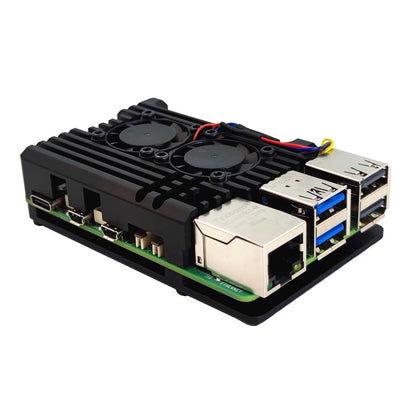 Raspberry Pi 5 Aluminum Alloy Armor Case,Pi 5 Heatsink Cooler,Passive Cooling Case for Raspberry Pi 5 4GB/8GB (with Dual Fan)