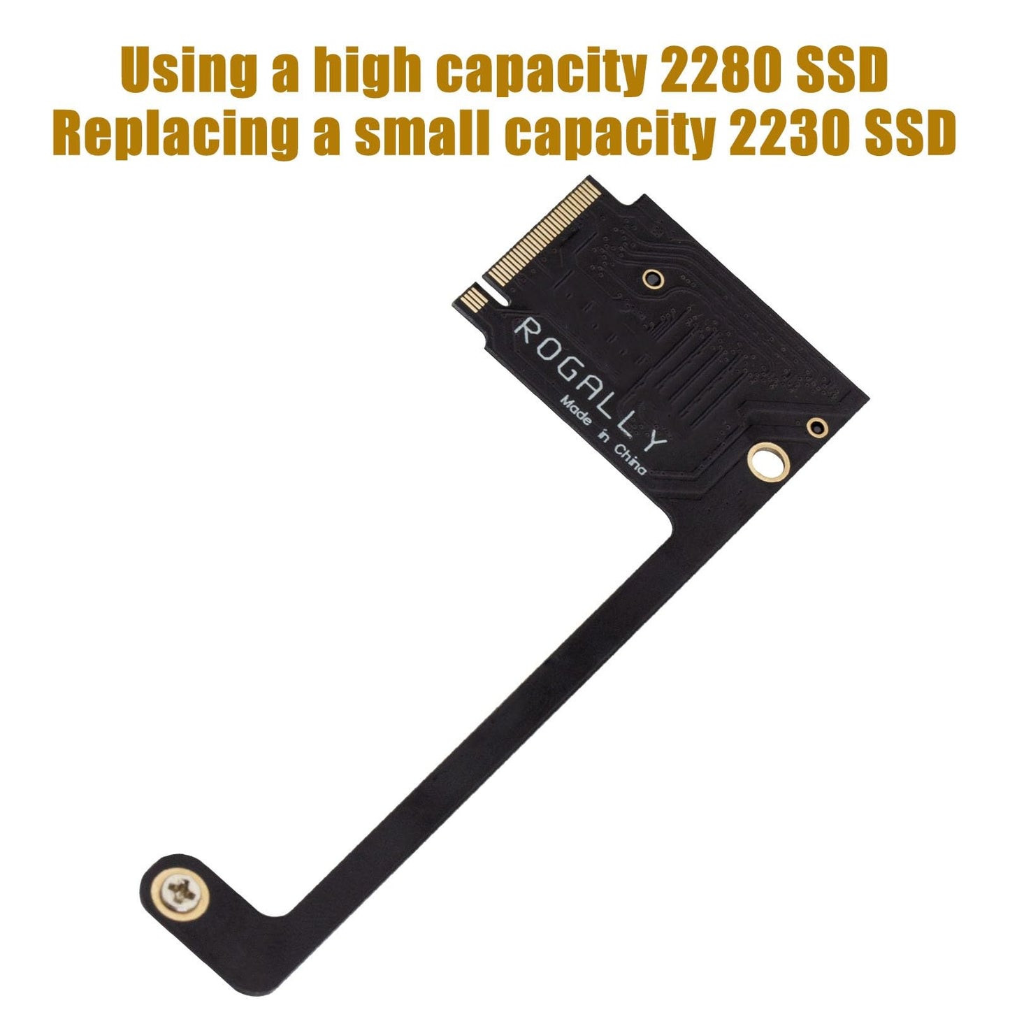 Suckoo for Asus Rog Ally Handheld Conversion 2230 to 2280 SSD Hard Drive Expansion High Capacity Boards NVME M-Key NGFF M.2 PCIE 4.0 3.0 Gold Finger Adapter 90 Degree Upgrade Conversion Card Black