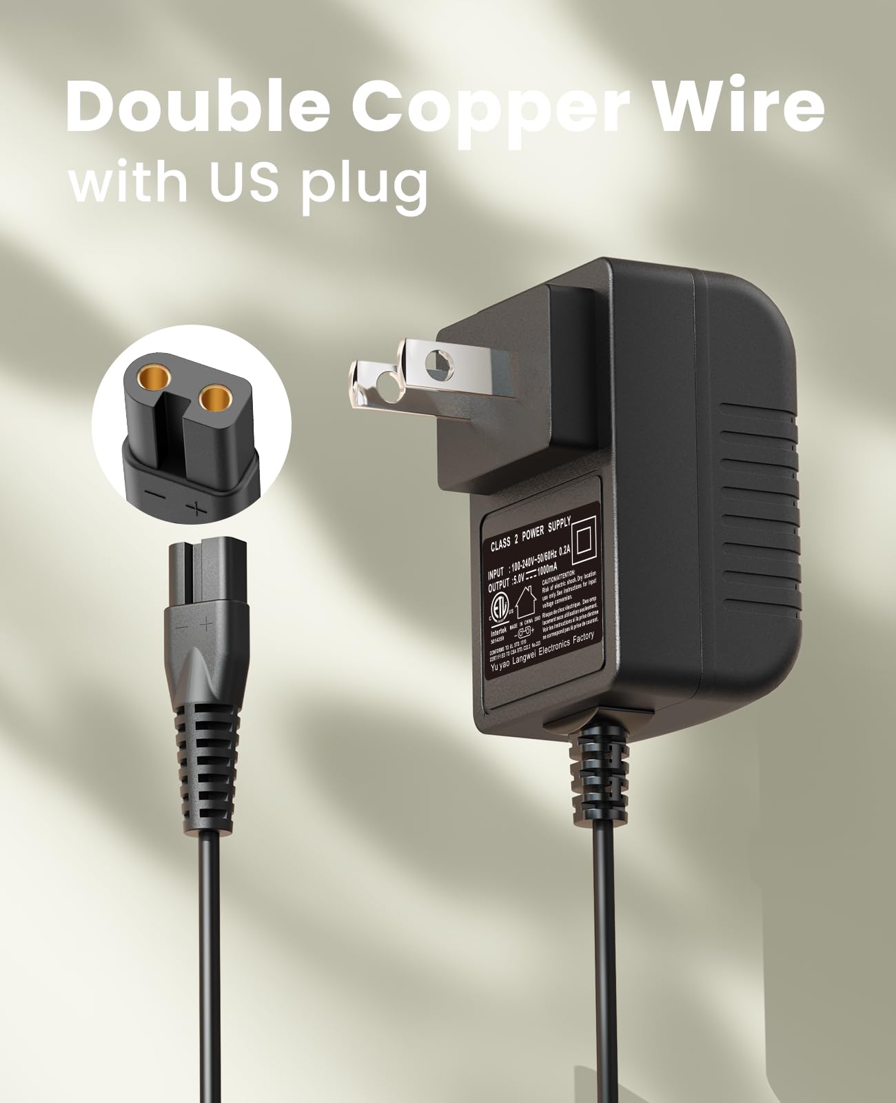 oneisall Low Noise Dog Clippers Replacement Charger Charging Cord for 26225202-003DE/P2/X3/X2/C61/N6/A11/K52NTS