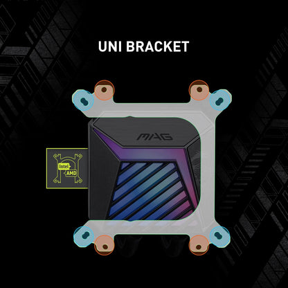 MSI MAG CORELIQUID A15 240 - AIO ARGB CPU Liquid Cooler - 240mm Radiator - LGA 1851 Ready - Dual 120mm ARGB PWM Fans, Black