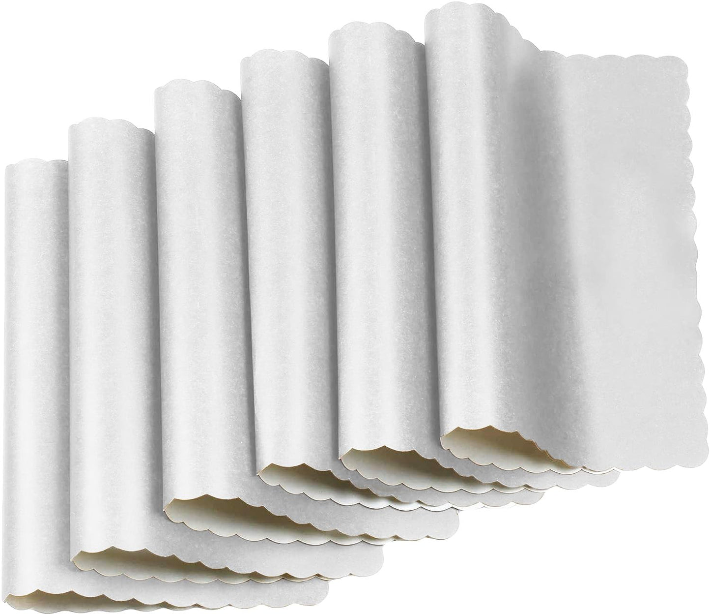 Paper Placemats - Disposable - Scalloped Edge (100, White)