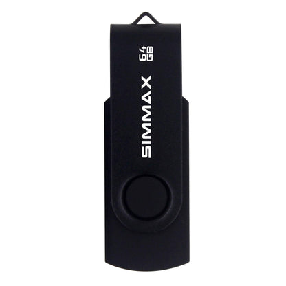 SIMMAX USB-Sticks, 5er-Pack, 64 GB, drehbares Design, USB 2.0, USB-Stick, Zip-Laufwerk (64 GB, Blau, Grün, Schwarz, Rot, Lila)