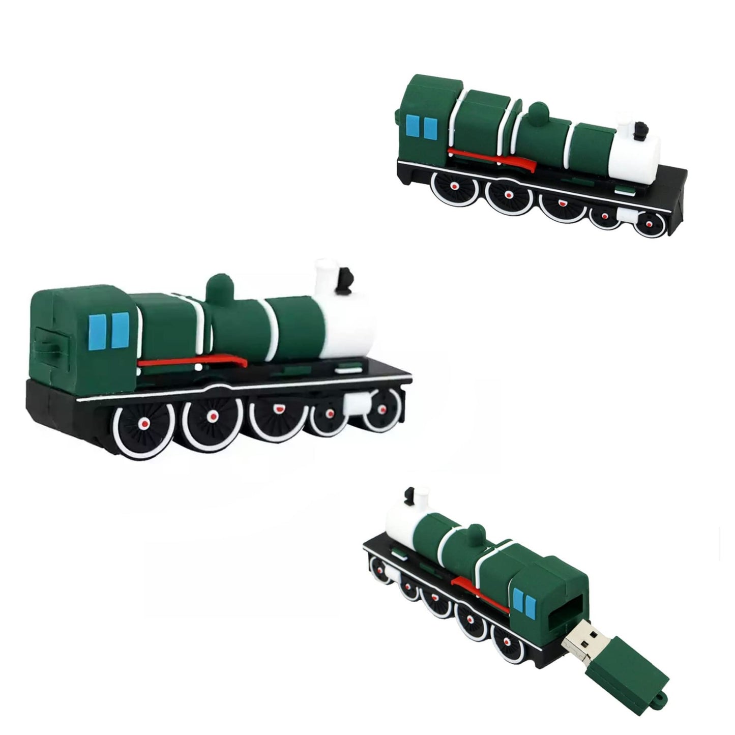 Novelty Flash Drive - Cool Flash Drive - Novelty USB 16GB (Green Locomotive)