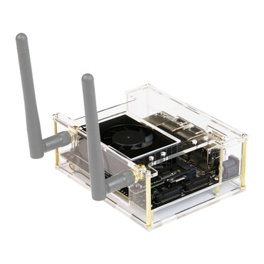 Yahboom Jetson Nano Aluminiumlegierungsgehäuse, kompatibel mit Orin Nano Super, Orin NX Super Metallgehäuse mit Lüfter, günstiger Preis (Antennen und Kamera nicht enthalten) 