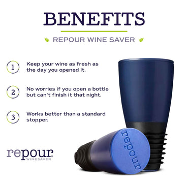Repour Wine Saver and Stopper - Removes Oxygen, Preserving and Keeping Wine As Fresh As The Day The Bottle Was Opened (10-Pack)