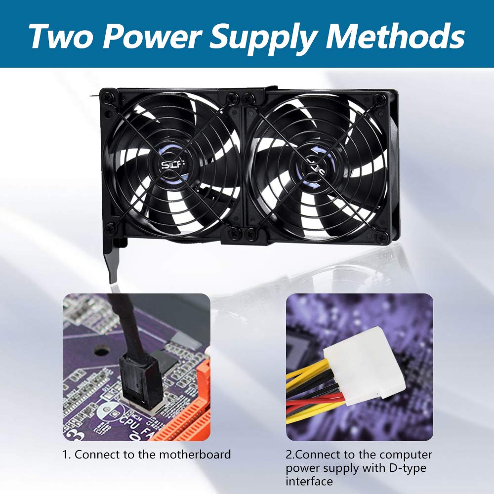 SCCCF Dual 92mm Grafikkartenlüfter, Grafikkartenkühler, VGA-Kühler, PCI-Steckplatzlüfter für GPU-Kühler