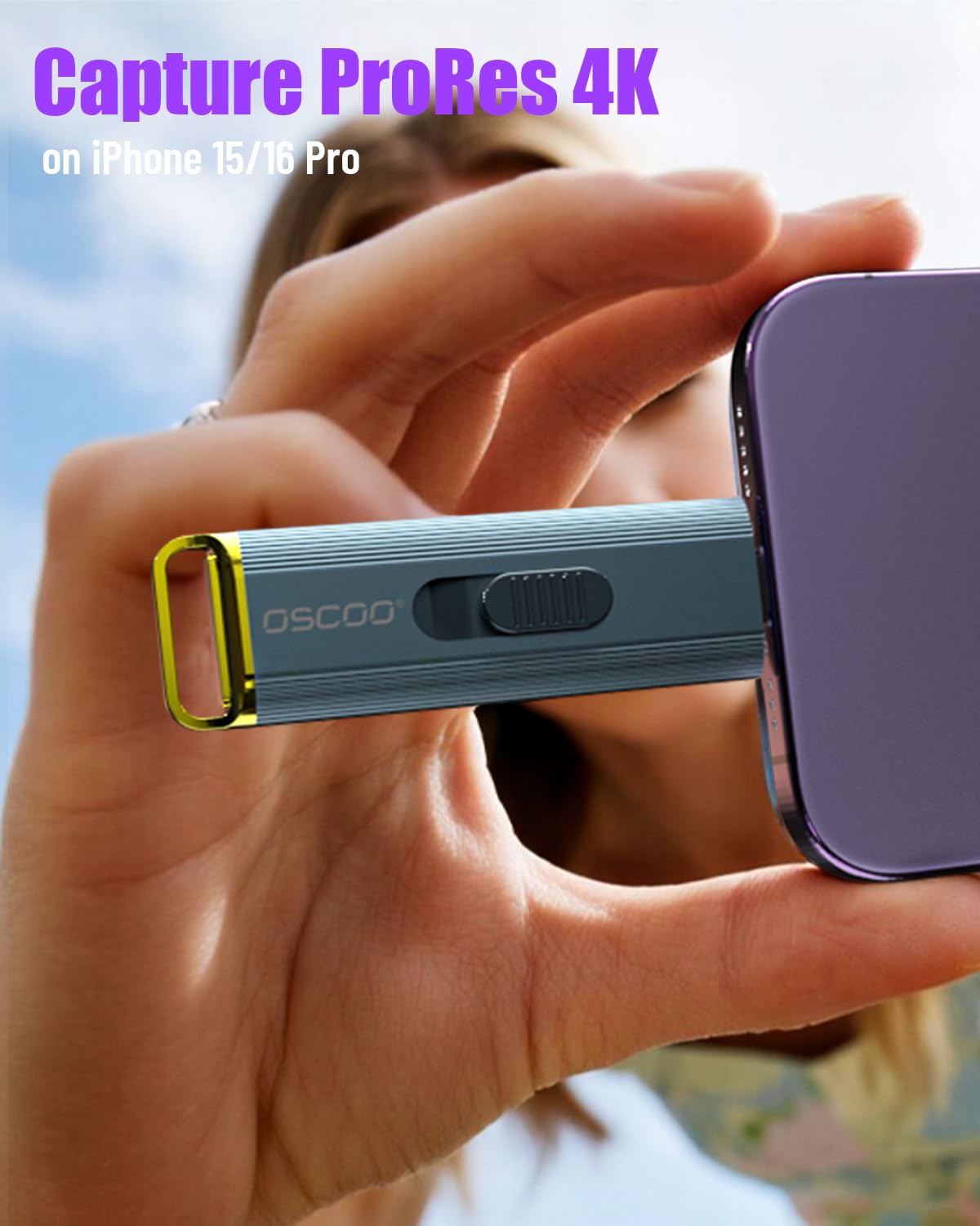 OSCOO 1TB Portable SSD, Up to 2100MB/s, Supports Apple 4K 60fps ProRes, External Hard Drive USB 3.2 with USB-C & A for iPhone 15/16/17, Android, Mac & PC, Ideal for Photographers & Content Creators