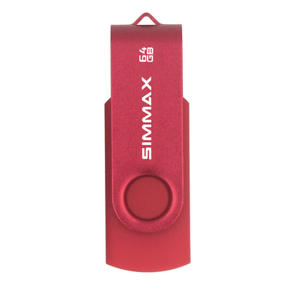 SIMMAX USB-Sticks, 5er-Pack, 64 GB, drehbares Design, USB 2.0, USB-Stick, Zip-Laufwerk (64 GB, Blau, Grün, Schwarz, Rot, Lila)