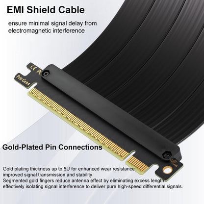 OwlTree Pcie 4.0 Riser Cable, PCIe 4.0 x16 High Speed Flexible Extension 90 Degree Adapter Compatible with 4090 4080 4070 3090 and Pcie 3.0 System 200mm/7.8inch
