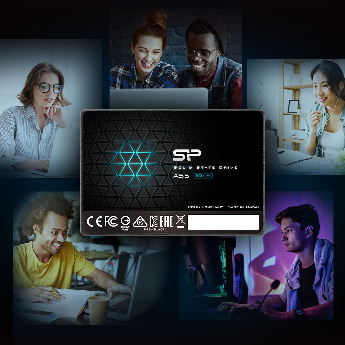 Silicon Power 128GB SSD 3D NAND A55 SLC Cache Performance Boost SATA III 2.5" 7mm (0.28") Internal Solid State Drive (SU128GBSS3A55S25AH)