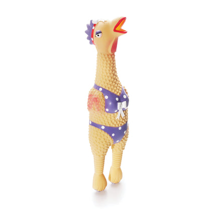 Outward Hound by Charming Pet Squawkers Henrietta Latex Squeaky Rubber Chicken Dog Toy, Funny Interactive Holiday Toy for Dogs, Large Size