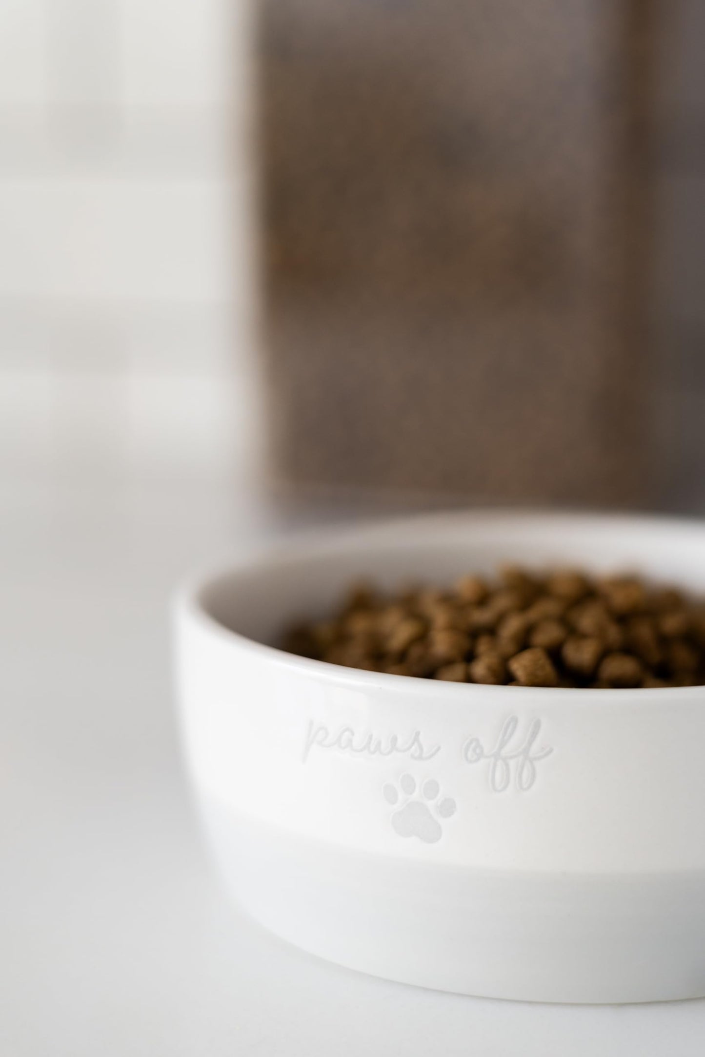 Pearhead Ceramic Bowl, Holds 2 Cups, Cute Whisker-Friendly Dish with Cat Face Design, Non-Slip, Microwave and Dishwasher Safe, Small/Medium