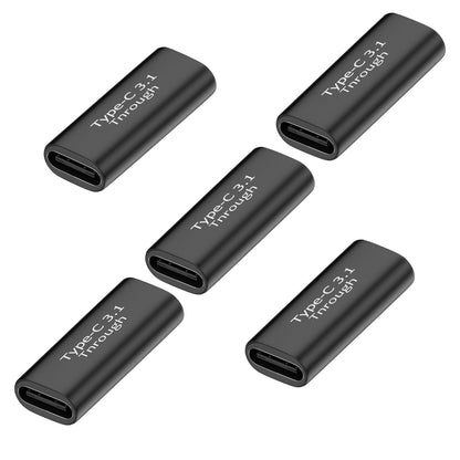 Pastall 5 Pack USB C Female to Female Adapter.Usbc Extender.USBC Coupler Supports Up to 10Gbps Data Transfer and 100W Fast Charging.Compatible with Thunderbolt 4/3 Supports 8K@60Hz Video.
