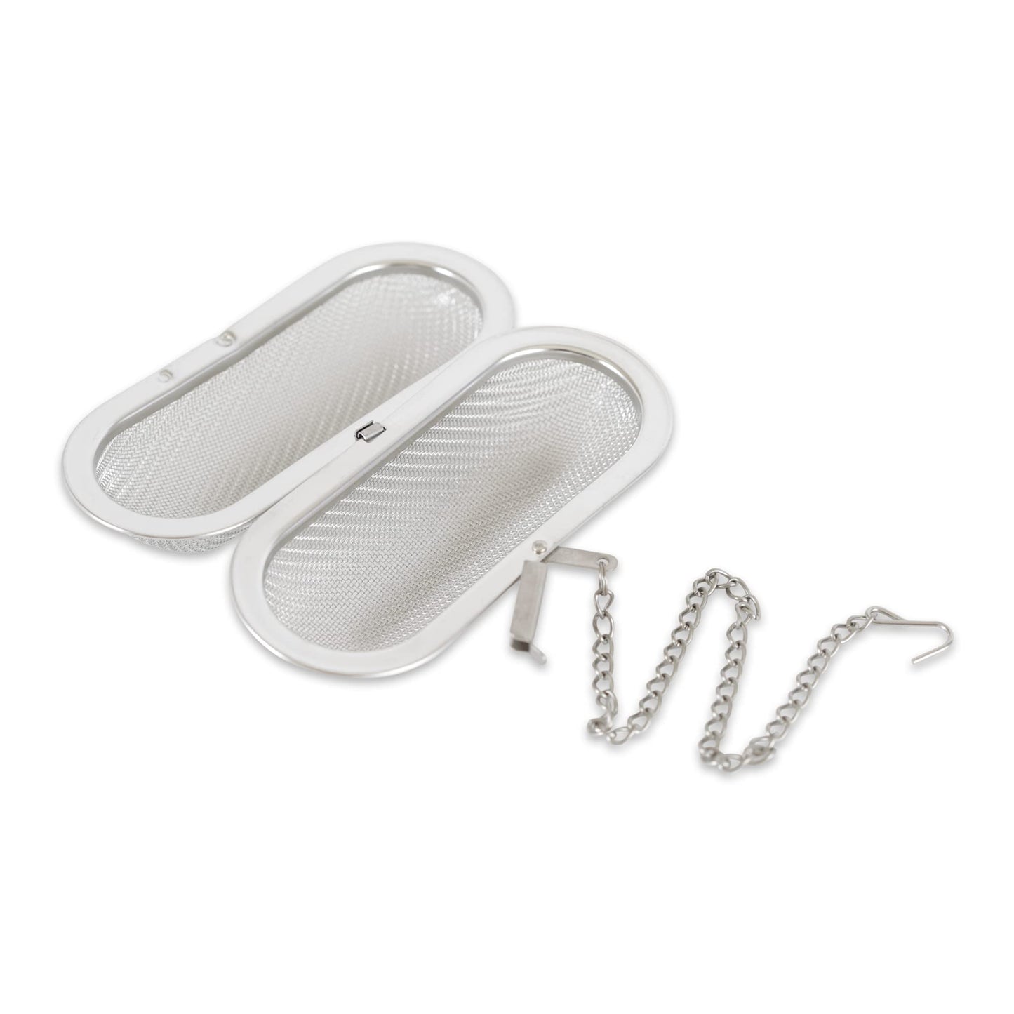 RSVP International Endurance Kitchen Collection Edelstahl-Gewürzsieb, schwimmend, für Suppen, Eintöpfe oder große Teekannen, Jumbo-Oval, 4,25 x 1,75 Zoll