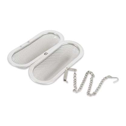 RSVP International Endurance Kitchen Collection Edelstahl-Gewürzsieb, schwimmend, für Suppen, Eintöpfe oder große Teekannen, Jumbo-Oval, 4,25 x 1,75 Zoll