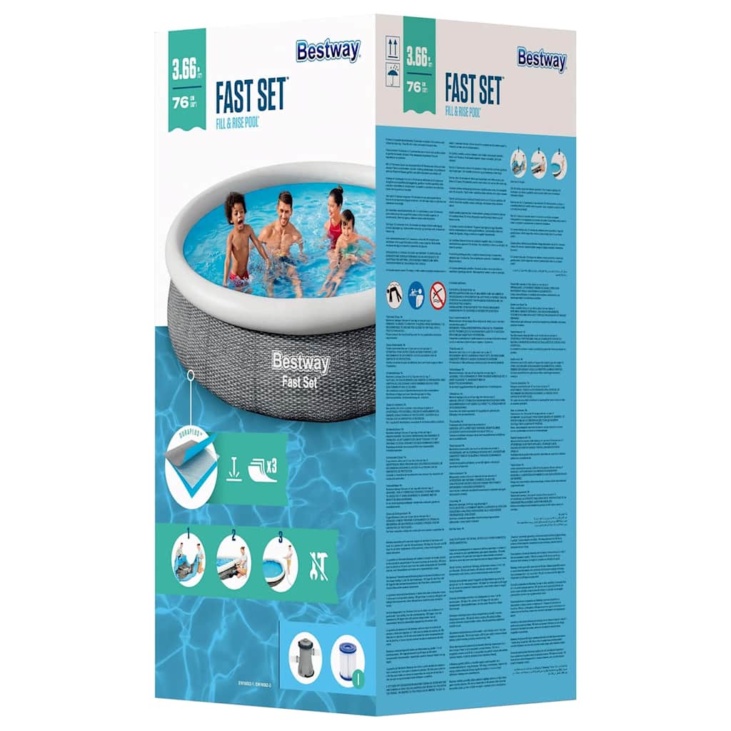 Swimmingpool-Set Rund 366x76 cm