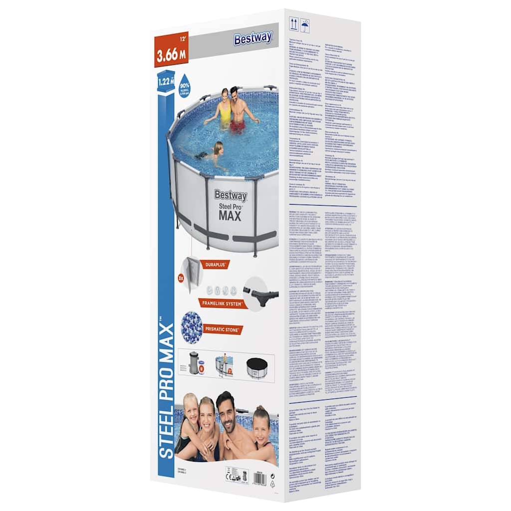Steel Pro MAX Swimmingpool-Set Rund 366x122 cm