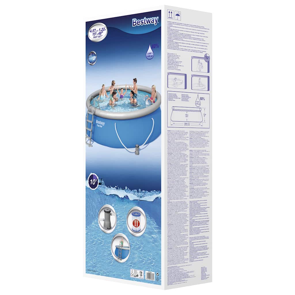 Fast Set Aufblasbarer Swimmingpool Rund 457x122 cm