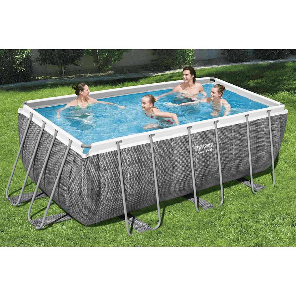 Power Steel Rechteckig Swimmingpool-Set 412x201x122 cm