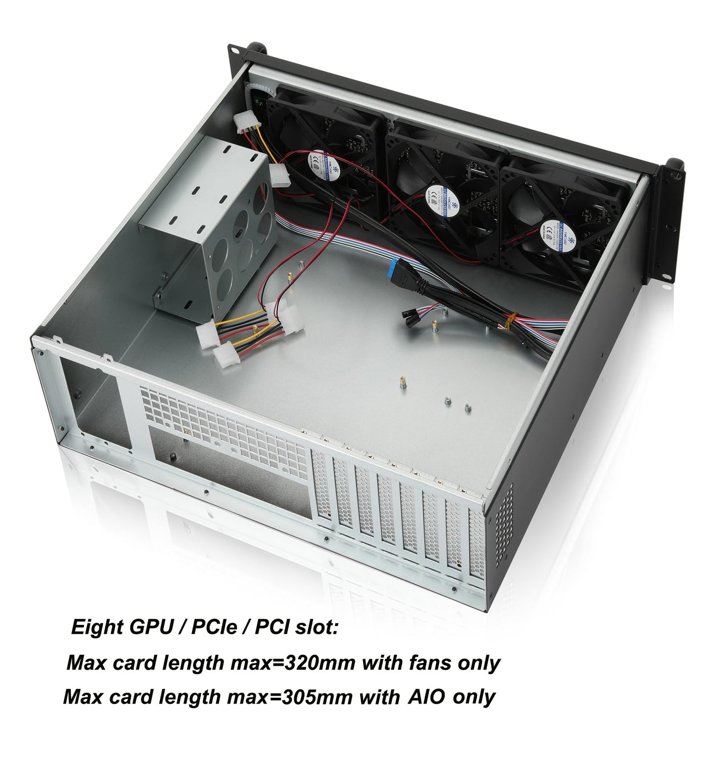 RackChoice 3U rackmount Server Chassis Support Liquid Cooling Compatibility up to Elevated 360mm Radiator Support SFX PSU/ATX/MicroATX/Mini-ITX MB