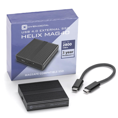 Oyen Digital Helix Mag40 4 TB USB4 Tragbare magnetische SSD, bis zu 2800 MB/s