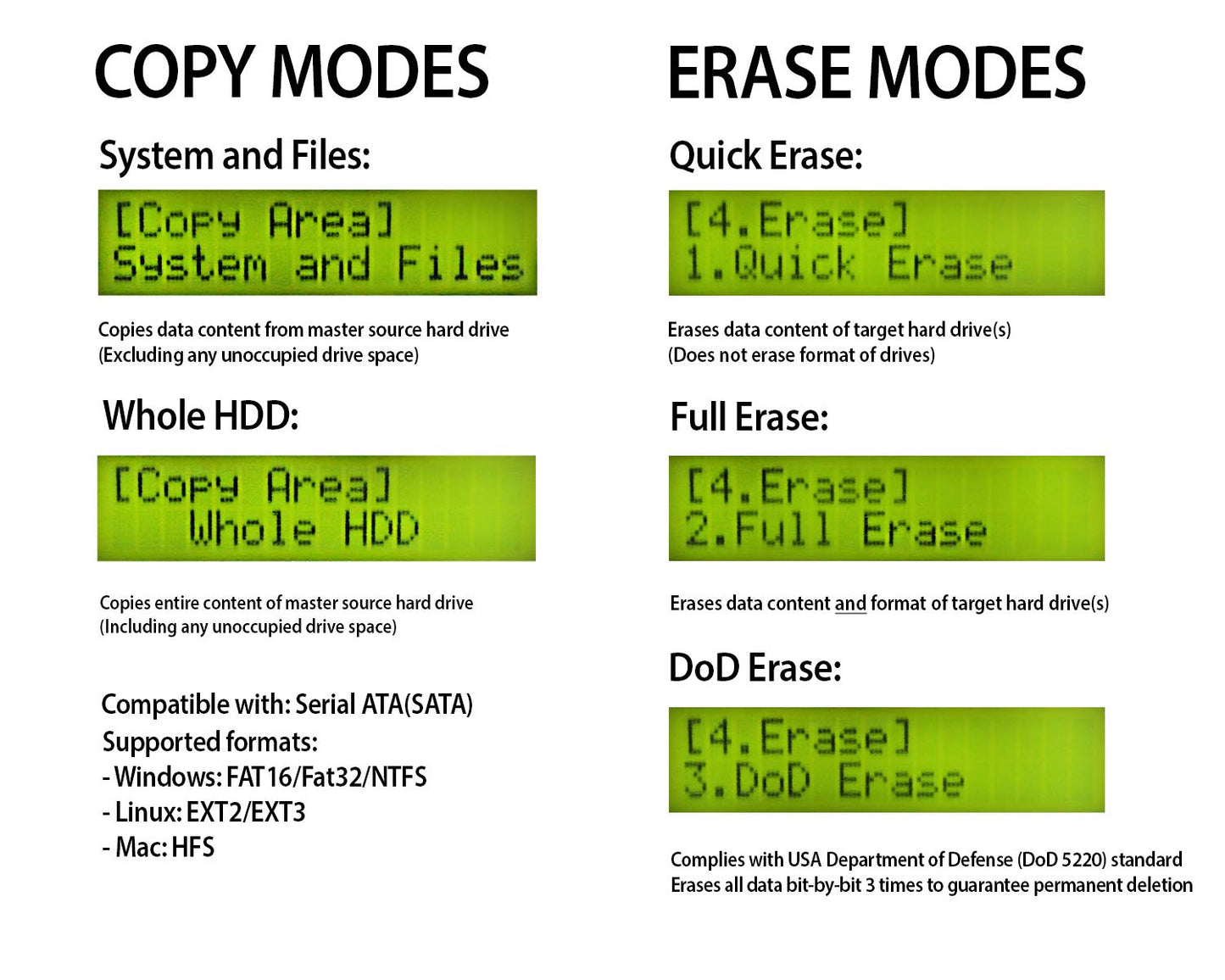 Systor 1:1 HDD/SSD Hard Drive Duplicator - 5.4GB/Min - Standalone Copier & Eraser/Sanitizer for Multiple SATA 3.5 Disk & 2.5 Solid State Drives - Copy Speeds of up to 90MB/Sec (SYS101HS-DP)