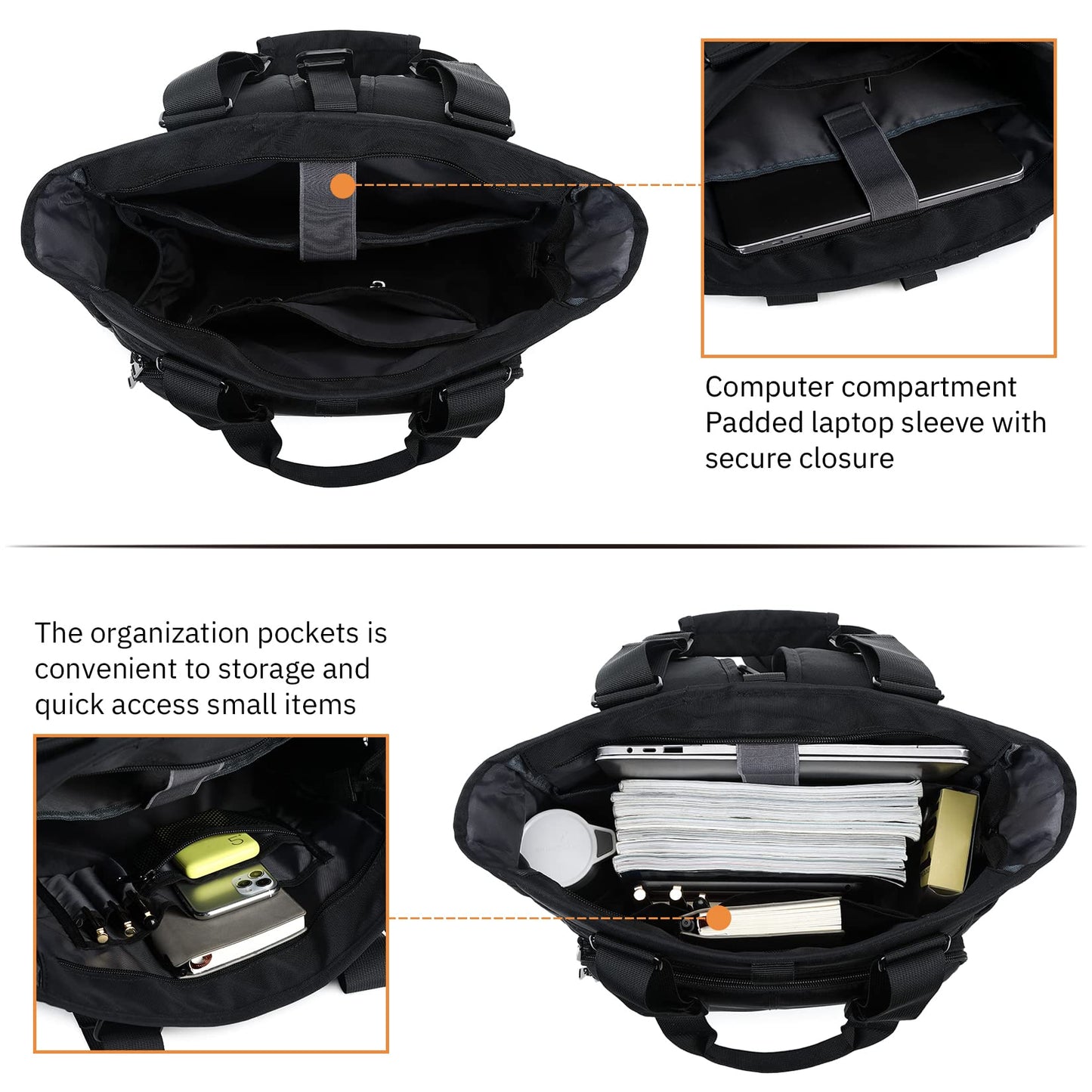 mygreen Tokyo Tote Messenger Backpack Convertible Tote Bag and Backpack, Fits 15.6" Laptop