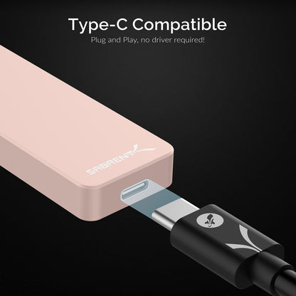 SABRENT 1TB Rocket Nano External Aluminum SSD Up to 1000MB/s (Pink) (SB-1TB-NANO-PNK)