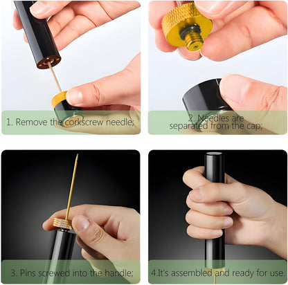 Mini Wine Opener | Travel Portable Pocket Air Pressure Pump Wine Bottle Opener | Assemblable Design Corkscrew 7S Quick Bottle Opening | for Home, Restaurant, Party,Wine Lovers