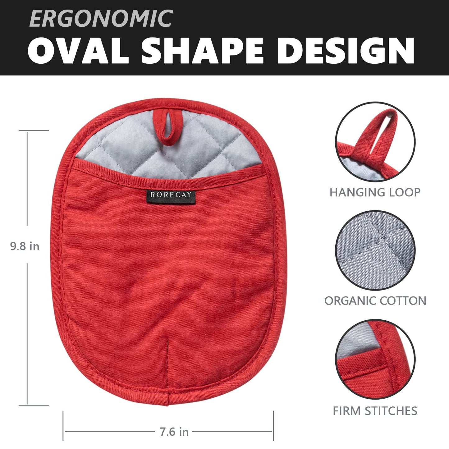 2er-Pack Silikon-Topflappen für die Küche, hitzebeständig bis 260 °C, rutschfeste, große Topflappen mit Tasche, gesteppte Untersetzer für heiße Töpfe und Pfannen auf der Arbeitsplatte (Grau) 
