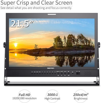 SEETEC P215-9HSD-192 21.5 Inch Broadcast Production LCD Monitor 3G SDI 4K HDMI Input and Output IPS Full HD 1920x1080