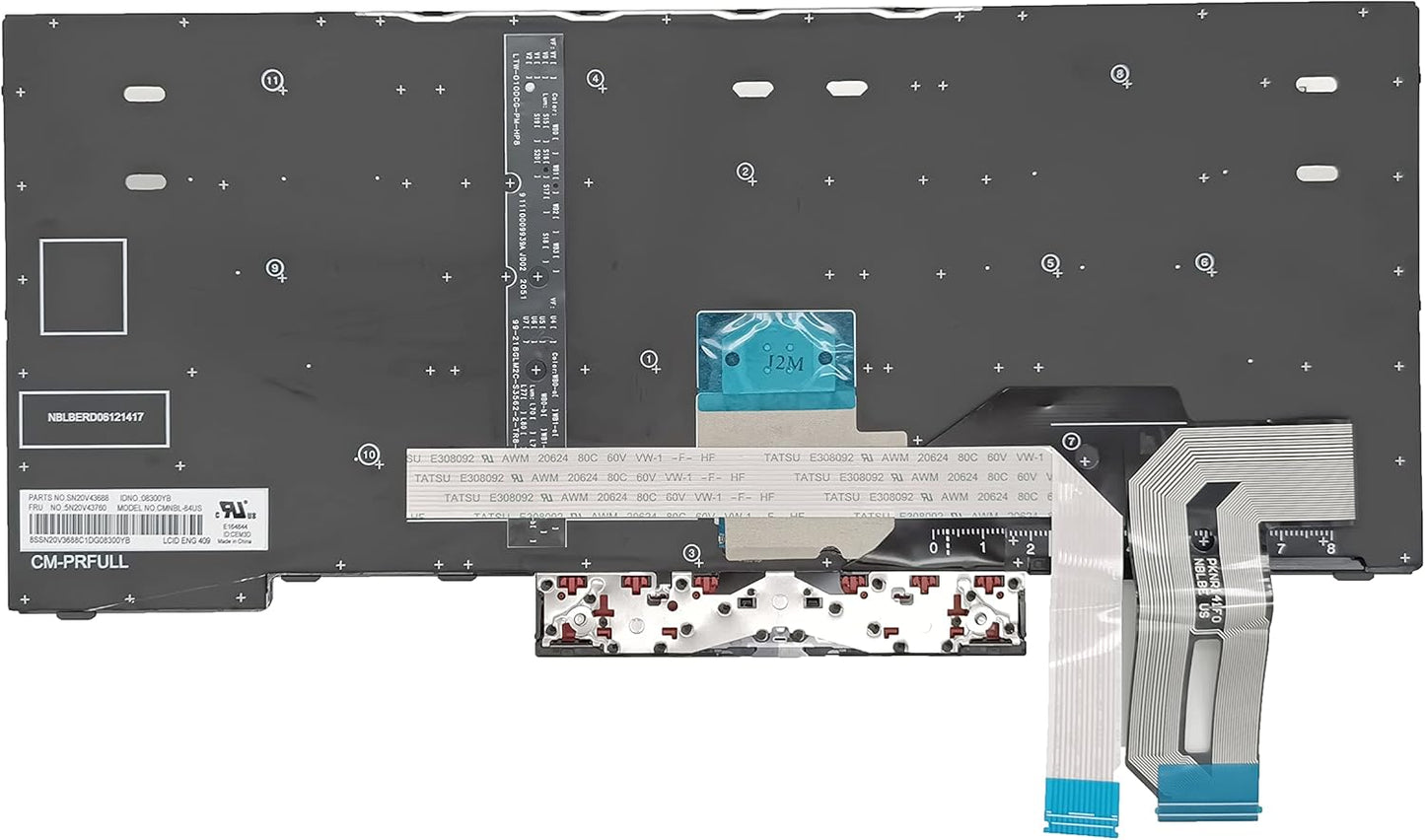 Replacement Backlit Keyboard for Lenovo Thinkpad T14 Gen 1 & T14 Gen 2, Thinkpad P14s Gen 1 & P14s Gen 2 Laptop US Layout P/N: 5N20V43760 SN20V43688
