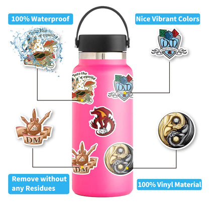 sxdaizjsym 200 Pcs Dungeons and Dragons Stickers for Laptop Water Bottle Bumper Luggage Computer Skateboard Snowboard, Gifts for Kids Girls Teens Boys Women Men