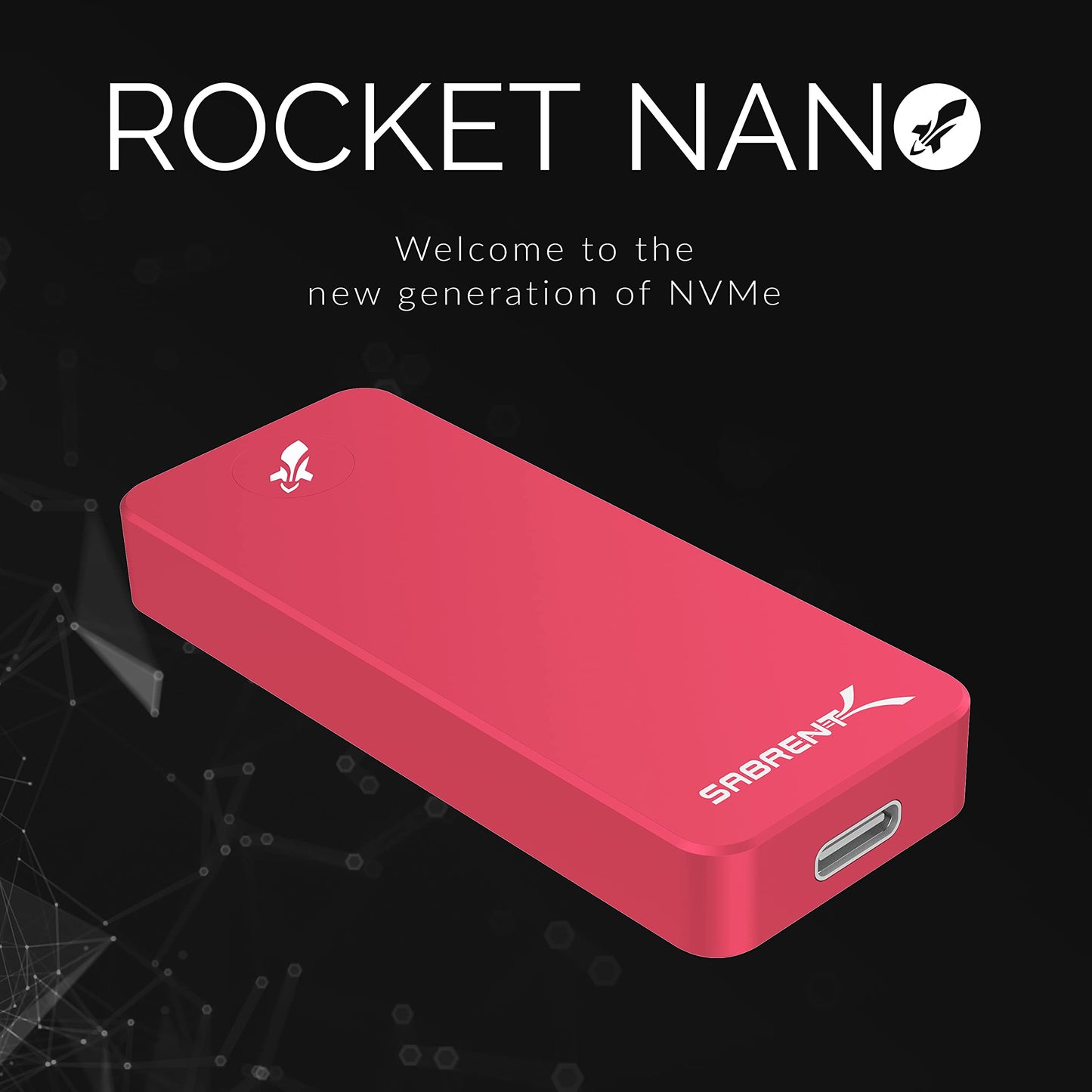 SABRENT 1TB Rocket Nano External Aluminum SSD Up to 1000MB/s (Pink) (SB-1TB-NANO-PNK)